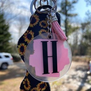 Pink H Keychain